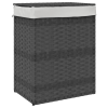 vidaXL szürke polyrattan szennyeskosár fedéllel 46x33x60 cm (372031)
