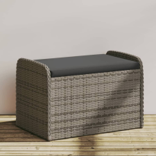 vidaXL szürke polyrattan tárolópad párnával 80 x 51 x 52 cm bútor