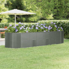 vidaXL szürke porszórt acél kerti ültetőláda 322 x 100 x 68 cm bútor