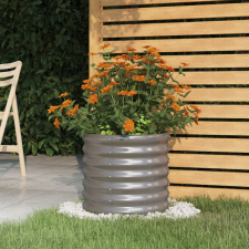 vidaXL szürke porszórt acél kerti ültetőláda 40 x 40 x 36 cm kerti tárolás