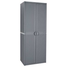 vidaXL szürke PP rattan kerti tárolószekrény 65 x 45 x 172 cm bútor