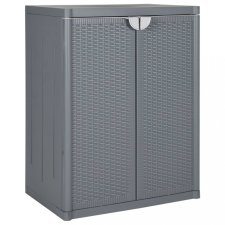 vidaXL szürke PP rattan kerti tárolószekrény 65 x 45 x 88 cm bútor