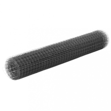 vidaXL Szürke PVC-bevonatú acél csirkeháló drótkerítés 10 x 1 m kerti bútor