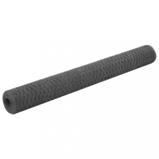 vidaXL Szürke PVC-bevonatú acél csirkeháló drótkerítés 25 x 1,2 m kerti dekoráció