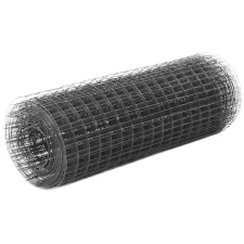 vidaXL szürke PVC-bevonatú acél kockás drótháló 25 x 0,5 m kerti dekoráció