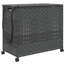 vidaXL szürke rattan szennyeskosár kerekekkel 66x35x60 cm (372046) bútor