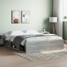vidaXL szürke sonoma ágykeret 140 x 190 cm ágy és ágykellék
