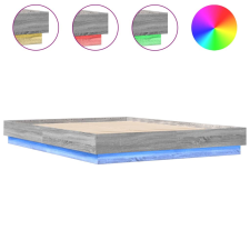 vidaXL szürke sonoma ágykeret LED-világítással 140 x 200 cm (3209798) ágy és ágykellék