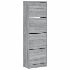 vidaXL szürke sonoma cipőszekrény 4 kihajtható fiókkal 60x34x187,5 cm (3214376) bútor