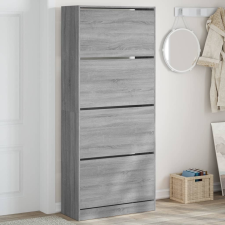 vidaXL szürke sonoma cipőszekrény 4 kihajtható fiókkal 80x34x187,5 cm bútor