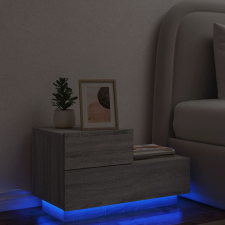 vidaXL szürke sonoma éjjeliszekrény LED-világítással 70 x 36 x 40,5 cm bútor