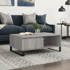 vidaXL szürke sonoma szerelt fa dohányzóasztal 90 x 60 x 35 cm bútor