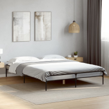 vidaXL szürke sonoma szerelt fa és fém ágykeret 135 x 190 cm ágy és ágykellék