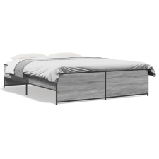 vidaXL szürke sonoma szerelt fa és fém ágykeret 160 x 200 cm ágy és ágykellék
