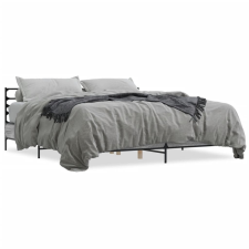 vidaXL szürke sonoma szerelt fa és fém ágykeret 180 x 200 cm ágy és ágykellék
