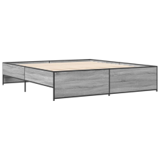 vidaXL szürke sonoma szerelt fa és fém ágykeret 200 x 200 cm (3279870) ágy és ágykellék