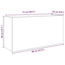 vidaXL szürke sonoma szerelt fa fali fürdőszobaszekrény 80x25x40 cm fürdőszoba bútor