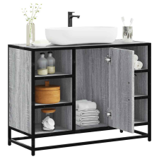 vidaXL szürke sonoma szerelt fa fürdőszobai mosdószekrény 80x33x60 cm fürdőszoba bútor