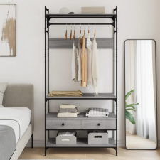 vidaXL szürke sonoma szerelt fa ruhásszekrény fiókokkal 89x39x184,5 cm bútor