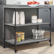vidaXL szürke sonoma szerelt fa zsúrkocsi 102 x 50 x 95 cm bútor
