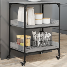 vidaXL szürke sonoma szerelt fa zsúrkocsi 60 x 41 x 80,5 cm bútor