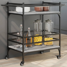 vidaXL szürke sonoma szerelt fa zsúrkocsi 82 x 40 x 78,5 cm bútor