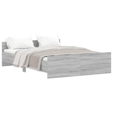 vidaXL szürke sonoma színű ágykeret fej- és lábtámlával 140 x 190 cm (3203787) ágy és ágykellék