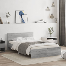 vidaXL szürke sonoma színű ágykeret fejtámlával 135 x 190 cm ágy és ágykellék