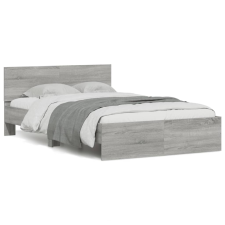 vidaXL szürke sonoma színű ágykeret fejtámlával 135 x 190 cm (3207509) ágy és ágykellék