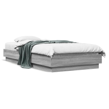 vidaXL szürke sonoma színű ágykeret LED-világítással 75x190 cm ágy és ágykellék