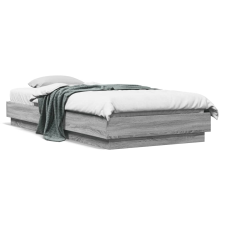 vidaXL szürke sonoma színű ágykeret LED-világítással 90x200 cm ágy és ágykellék