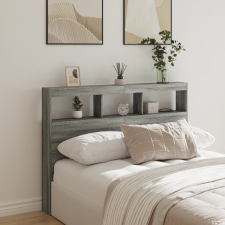 vidaXL szürke sonoma színű áthidalószekrény LED-ekkel 140 x 17 x 102cm ágy és ágykellék