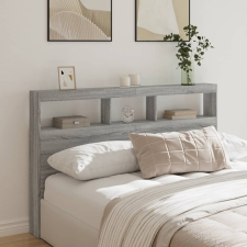 vidaXL szürke sonoma színű áthidalószekrény LED-ekkel 160 x 17 x 102cm ágy és ágykellék