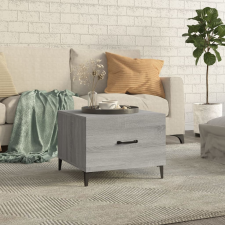 vidaXL szürke sonoma színű dohányzóasztal fém lábakkal 50 x 50 x 40 cm bútor