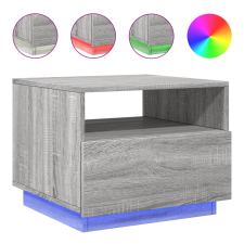 vidaXL szürke sonoma színű dohányzóasztal LED-lámpákkal 50x49x40 cm (839831) bútor