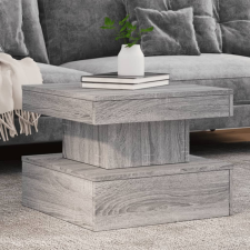vidaXL Szürke sonoma színű dohányzóasztal LED-lámpákkal 50x50x40 cm bútor