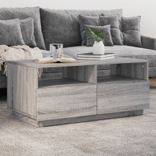vidaXL szürke sonoma színű dohányzóasztal LED-lámpákkal 90x49x40 cm bútor