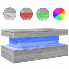 vidaXL szürke sonoma színű dohányzóasztal LED-lámpákkal 90x50x40 cm (839852) bútor