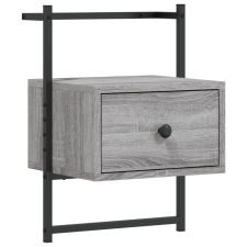 vidaXL szürke sonoma színű fali műfa éjjeliszekrény 35x30x51 cm (833449) bútor