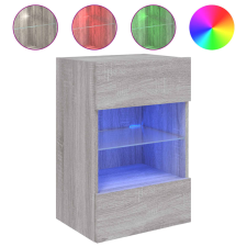 vidaXL szürke sonoma színű fali TV-szekrény LED-del 40x30x60,5 cm (837088) bútor