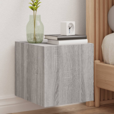 vidaXL szürke sonoma színű fali TV-szekrény LED-ekkel 30,5x35x30 cm bútor