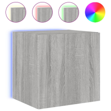 vidaXL szürke sonoma színű fali TV-szekrény LED-ekkel 40,5x35x40 cm (837256) bútor