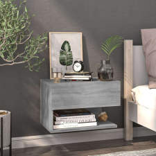 vidaXL szürke sonoma-színű falra szerelhető éjjeliszekrény bútor