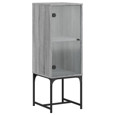 vidaXL szürke sonoma színű kisszekrény üvegajtóval 35 x 37 x 100 cm (836558) bútor