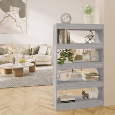 vidaXL szürke sonoma színű könyvszekrény/térelválasztó 80x30x135 cm bútor