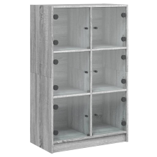 vidaXL szürke sonoma színű magasszekrény ajtókkal 68 x 37 x 109 cm (3295855) bútor