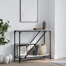 vidaXL Szürke sonoma színű műfa konzolasztal 88,5x30x75 cm bútor