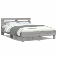 vidaXL szürke sonoma színű szerelt fa ágykeret fejtámlával 120x200 cm ágy és ágykellék