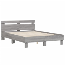 vidaXL szürke sonoma színű szerelt fa ágykeret fejtámlával 120x200 cm (3207432) ágy és ágykellék