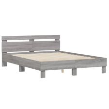 vidaXL szürke sonoma színű szerelt fa ágykeret fejtámlával 140x190 cm (3207439) ágy és ágykellék